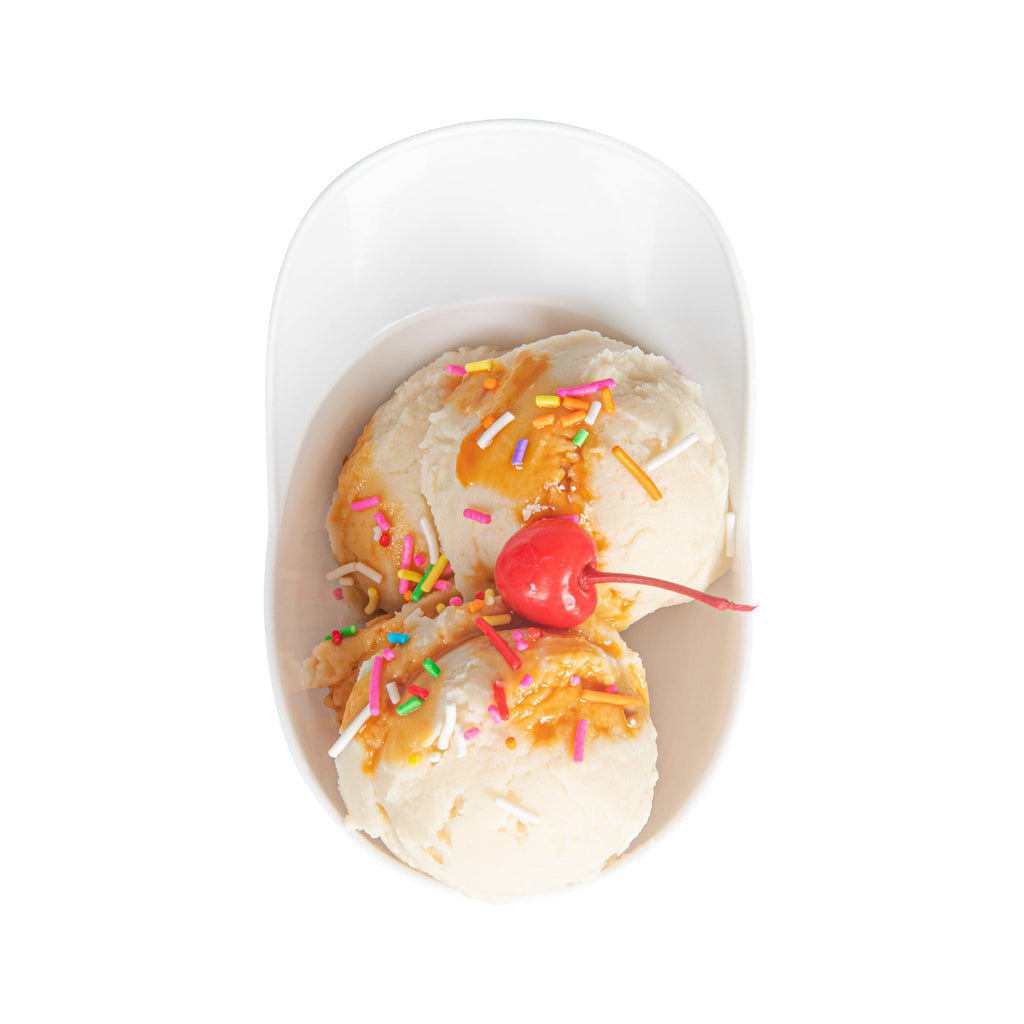 Mini Serve 8 oz White Plastic Baseball Helmet Ice Cream / Snack Bowl - 10 count box