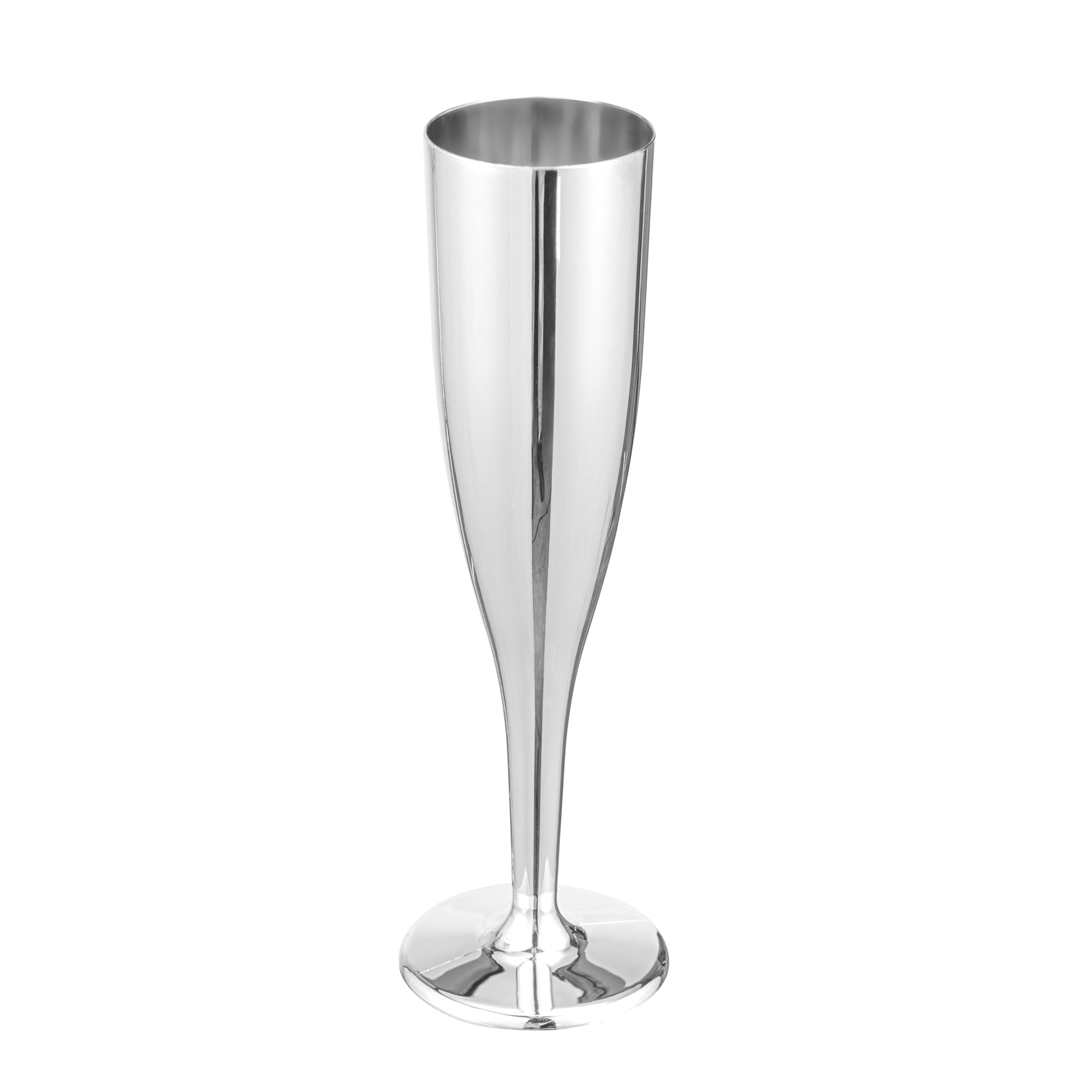 Bev Tek 5 oz Mirrored Plastic Champagne Flute - 2" x 2" x 8" - 25 count box