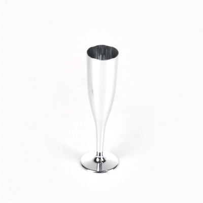 Bev Tek 5 oz Mirrored Plastic Champagne Flute - 2" x 2" x 8" - 25 count box