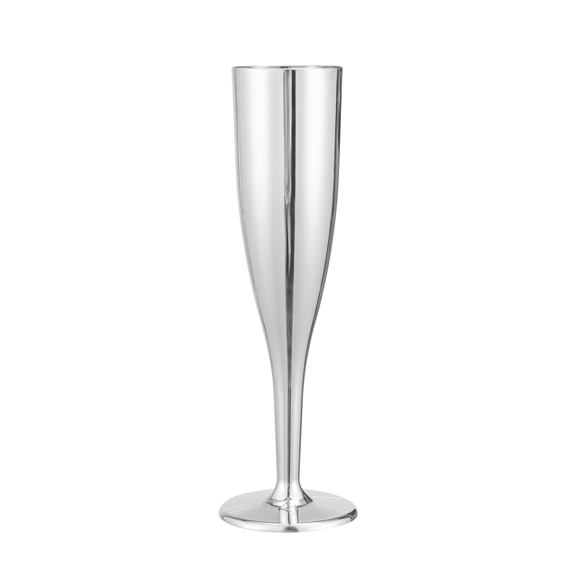Bev Tek 5 oz Mirrored Plastic Champagne Flute - 2" x 2" x 8" - 25 count box