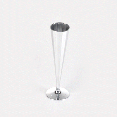 Bev Tek 5 oz Mirrored Plastic Champagne Flute - Vertical Cut - 2" x 2" x 8 1/2" - 100 count box