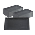 Maxi Serve Rectangle Matte Black Plastic Plate - 17" x 9" - 25 count box