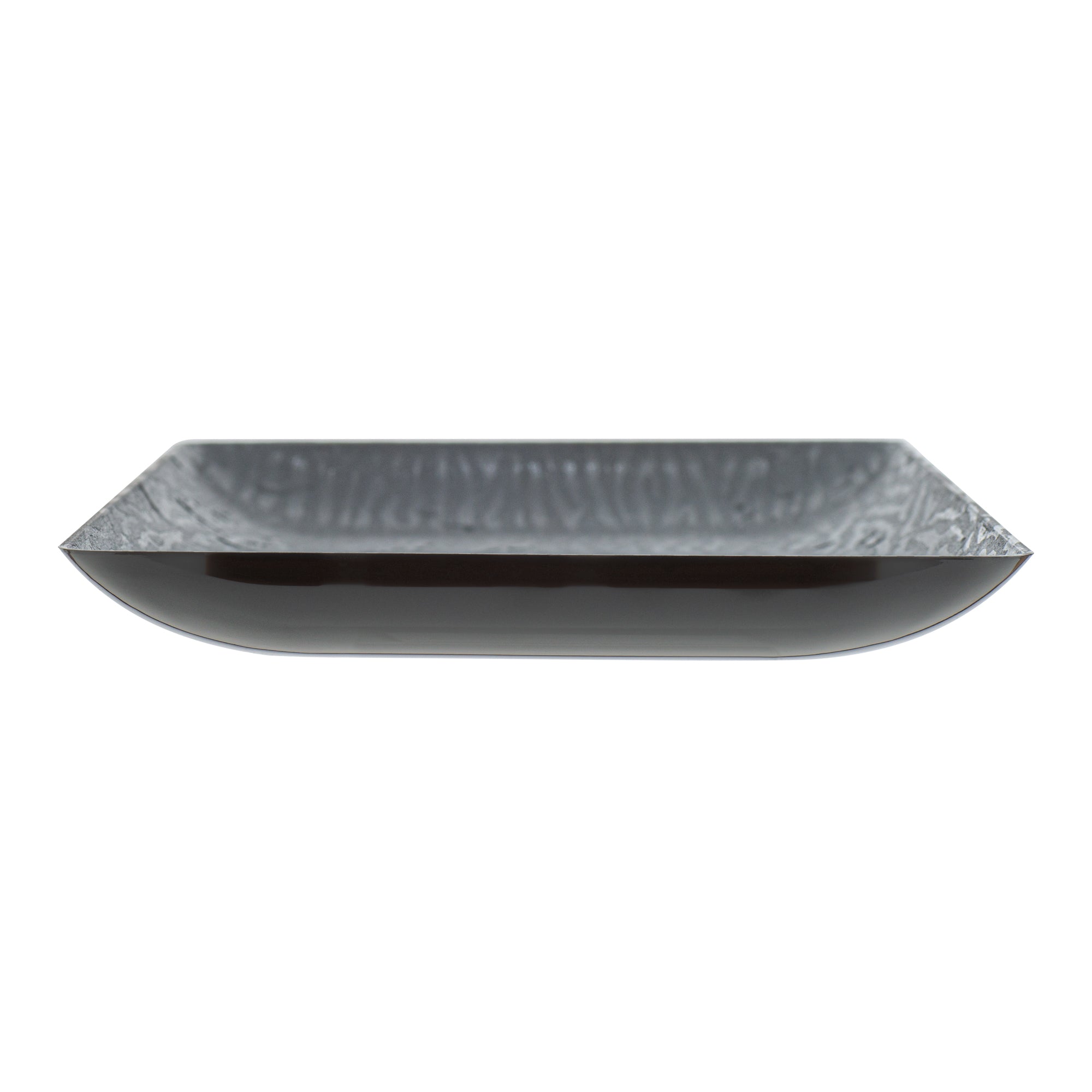 Maxi Serve Rectangle Matte Black Plastic Plate - 14 1/4" x 6 1/4" - 25 count box