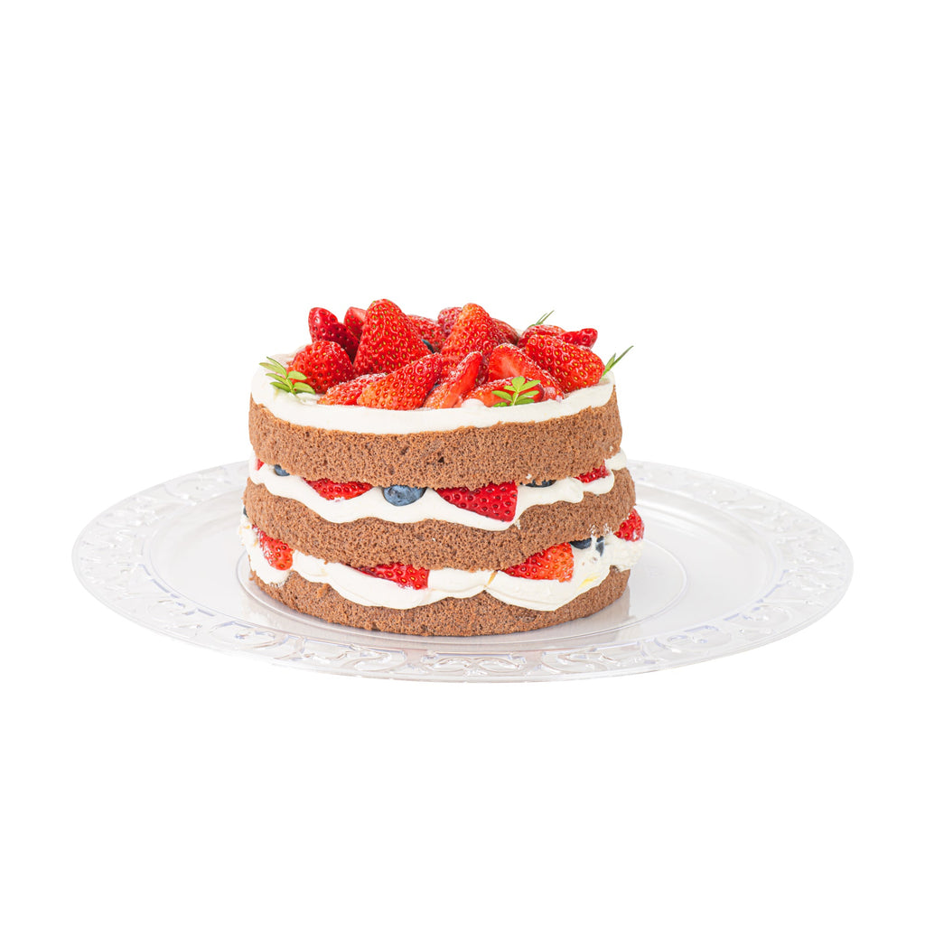 Maxi Serve Round Clear Plastic Plate - with Lace Rim - 11 3/4" x 11 3/4" - 100 count box