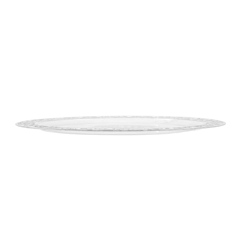 Maxi Serve Round Clear Plastic Plate - with Lace Rim - 11 3/4" x 11 3/4" - 100 count box