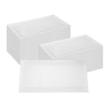 Maxi Serve Rectangle Clear Plastic Plate - with Lace Rim - 17" x 9" - 25 count box