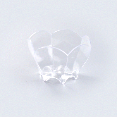 Mini Serve 2 oz Clear Plastic Flower Cup - 2 3/4" x 2 1/2" x 1 3/4" - 25 count box