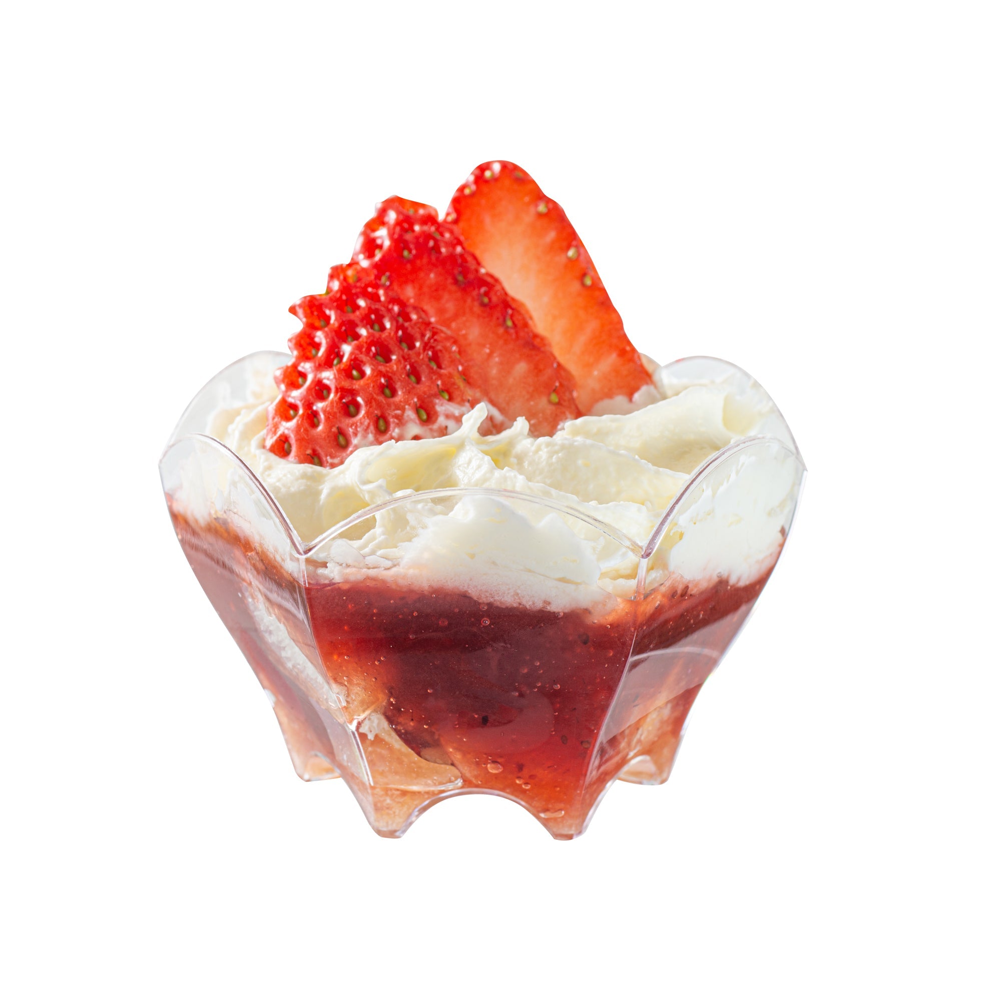 Mini Serve 2 oz Clear Plastic Flower Cup - 2 3/4" x 2 1/2" x 1 3/4" - 100 count box