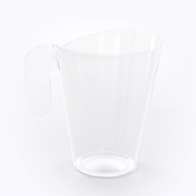 Mini Serve 2 oz Clear Plastic Cup - with Handle - 2 3/4" x 2 3/4" x 3 1/4" - 25 count box