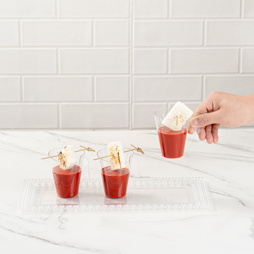 Mini Serve 2 oz Clear Plastic Cup - with Handle - 2 3/4" x 2 3/4" x 3 1/4" - 25 count box