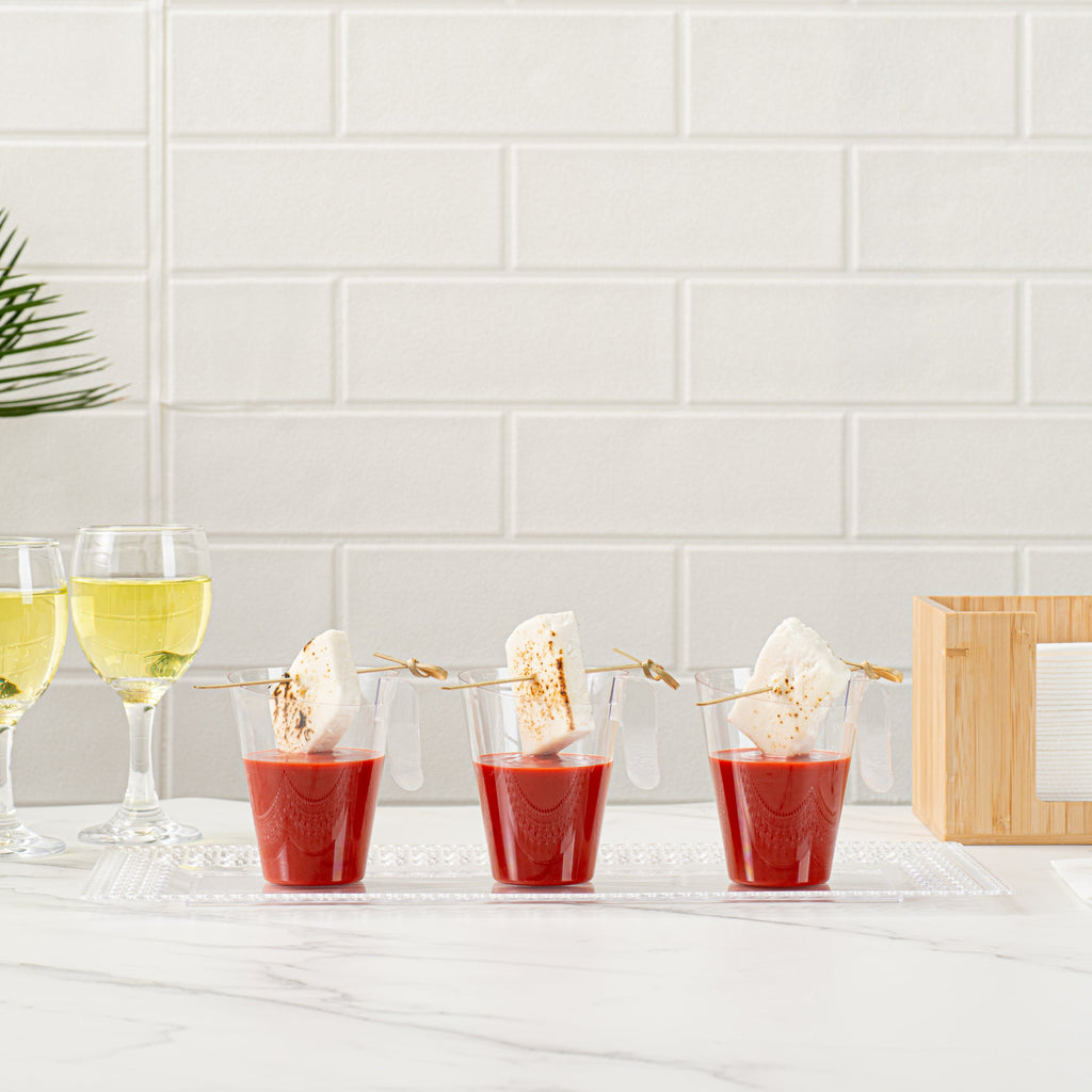 Mini Serve 2 oz Clear Plastic Cup - with Handle - 2 3/4" x 2 3/4" x 3 1/4" - 25 count box