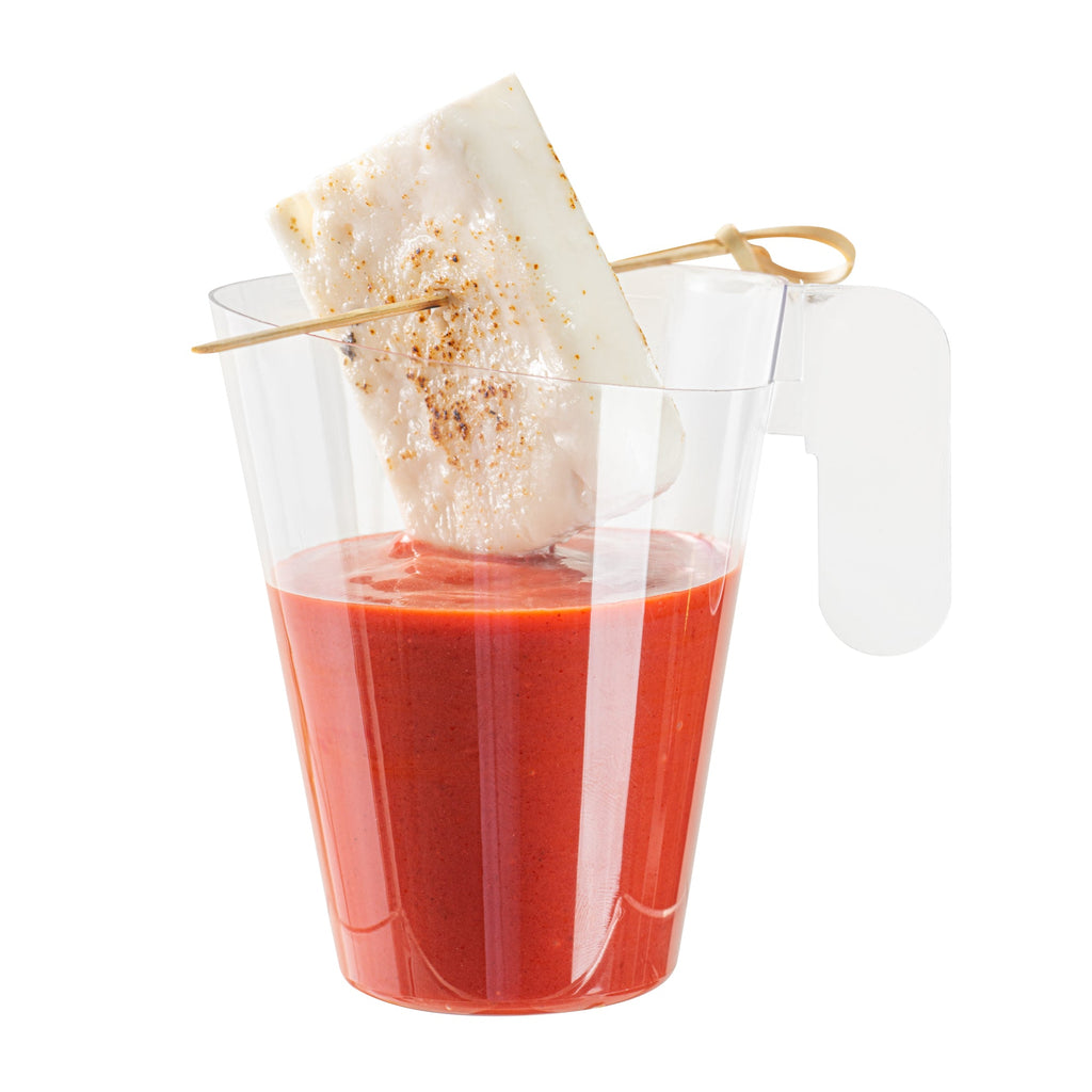 Mini Serve 2 oz Clear Plastic Cup - with Handle - 2 3/4" x 2 3/4" x 3 1/4" - 100 count box