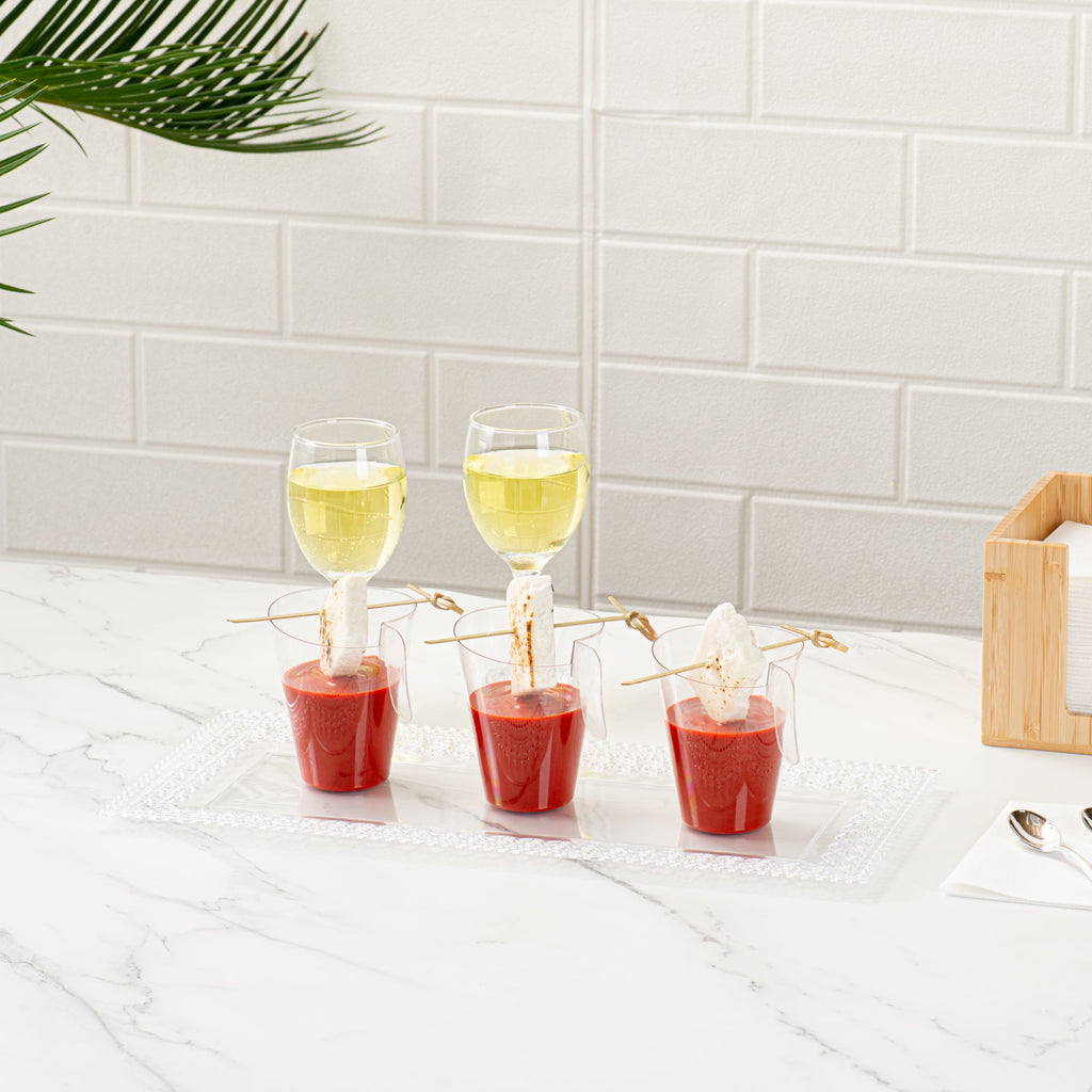 Mini Serve 2 oz Clear Plastic Cup - with Handle - 2 3/4" x 2 3/4" x 3 1/4" - 100 count box