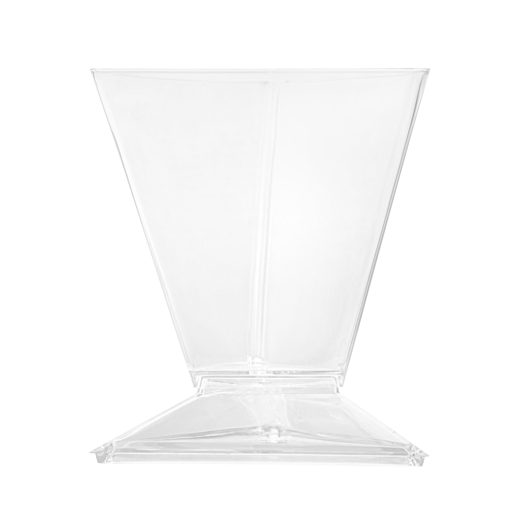 Mini Serve 2 oz Clear Plastic Torcente Cup - 3" x 2 1/2" x 3 1/2" - 25 count box