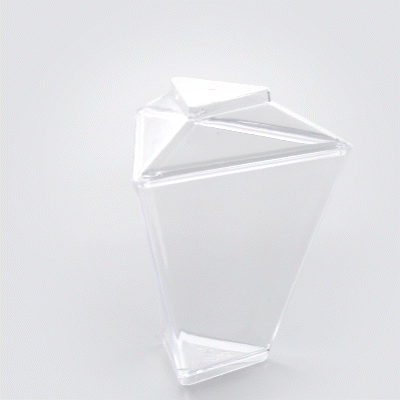 Mini Serve 2 oz Clear Plastic Torcente Cup - 3" x 2 1/2" x 3 1/2" - 100 count box