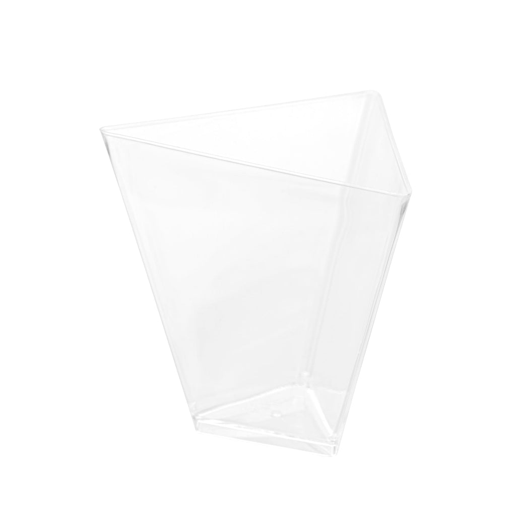 Mini Serve 2 oz Clear Plastic Torcente Cup - 3" x 2 1/2" x 3 1/2" - 100 count box