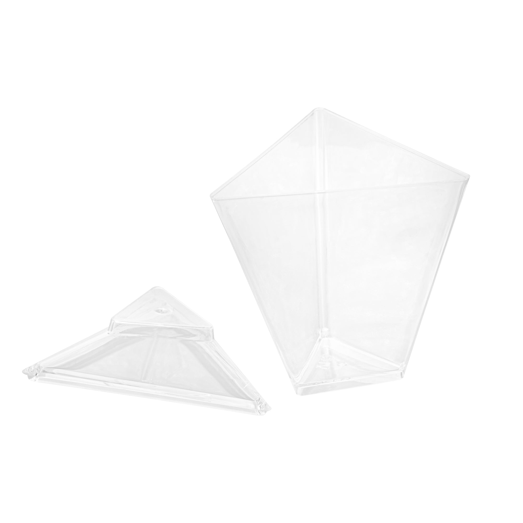 Mini Serve 2 oz Clear Plastic Torcente Cup - 3" x 2 1/2" x 3 1/2" - 100 count box