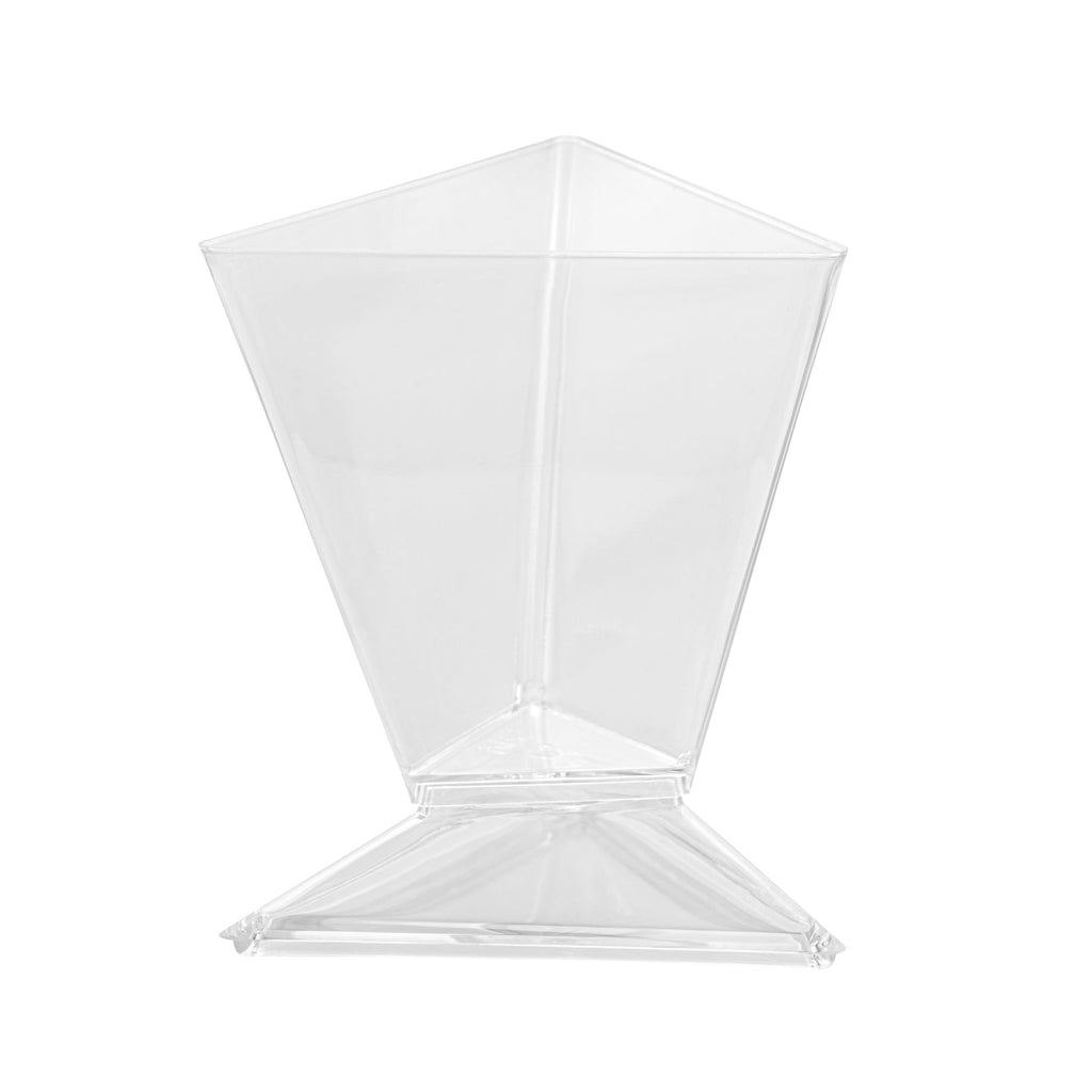 Mini Serve 2 oz Clear Plastic Torcente Cup - 3" x 2 1/2" x 3 1/2" - 100 count box