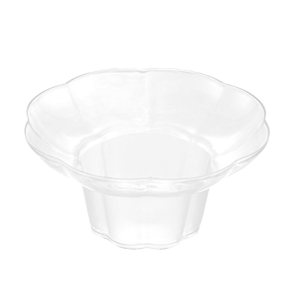 Mini Serve 3 oz Clear Plastic Flower Bowl - 4" x 4" x 2" - 100 count box