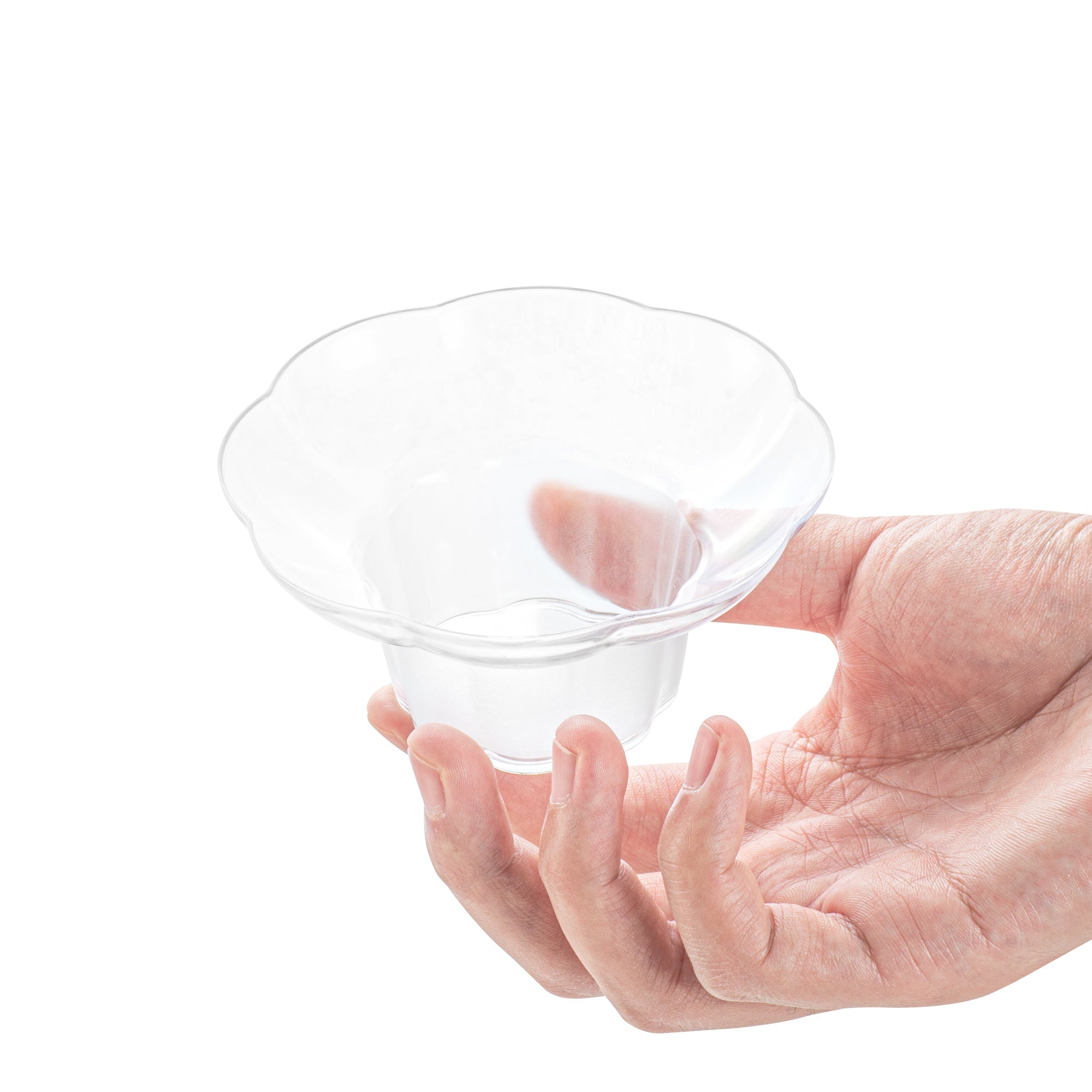 Mini Serve 3 oz Clear Plastic Flower Bowl - 4" x 4" x 2" - 100 count box
