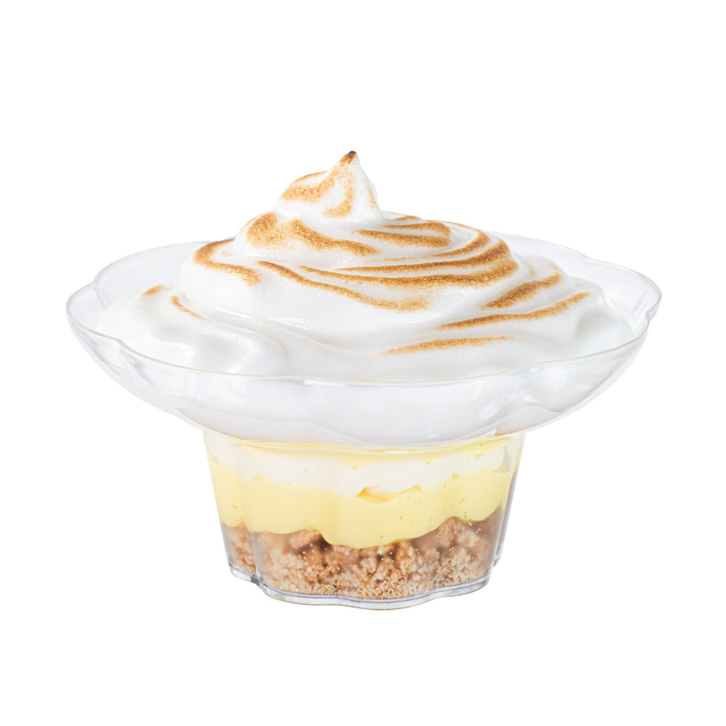 Mini Serve 3 oz Clear Plastic Flower Bowl - 4" x 4" x 2" - 100 count box
