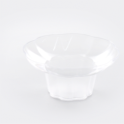 Mini Serve 3 oz Clear Plastic Flower Bowl - 4" x 4" x 2" - 100 count box