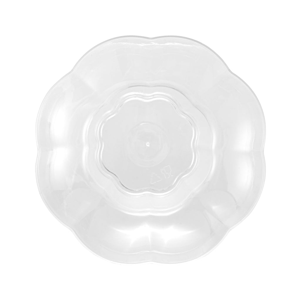 Mini Serve 3 oz Clear Plastic Flower Bowl - 4" x 4" x 2" - 100 count box