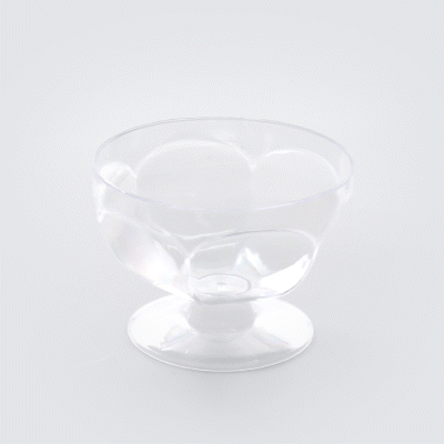 Mini Serve 3 oz Clear Plastic Footed Bowl - 3" x 3" x 2 1/4" - 25 count box