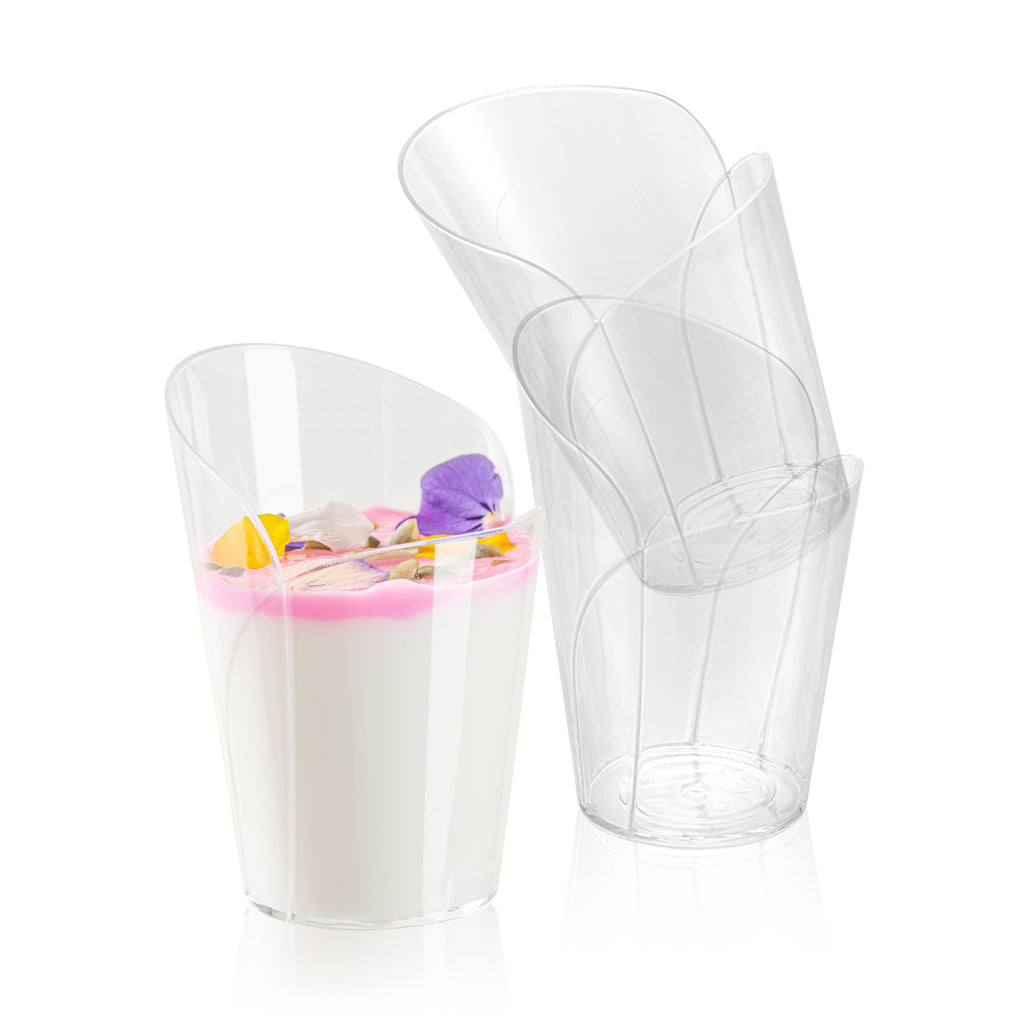 Mini Serve 2 oz Clear Plastic Rose Cup - 2 1/2" x 2 1/4" x 3 1/2" - 25 count box