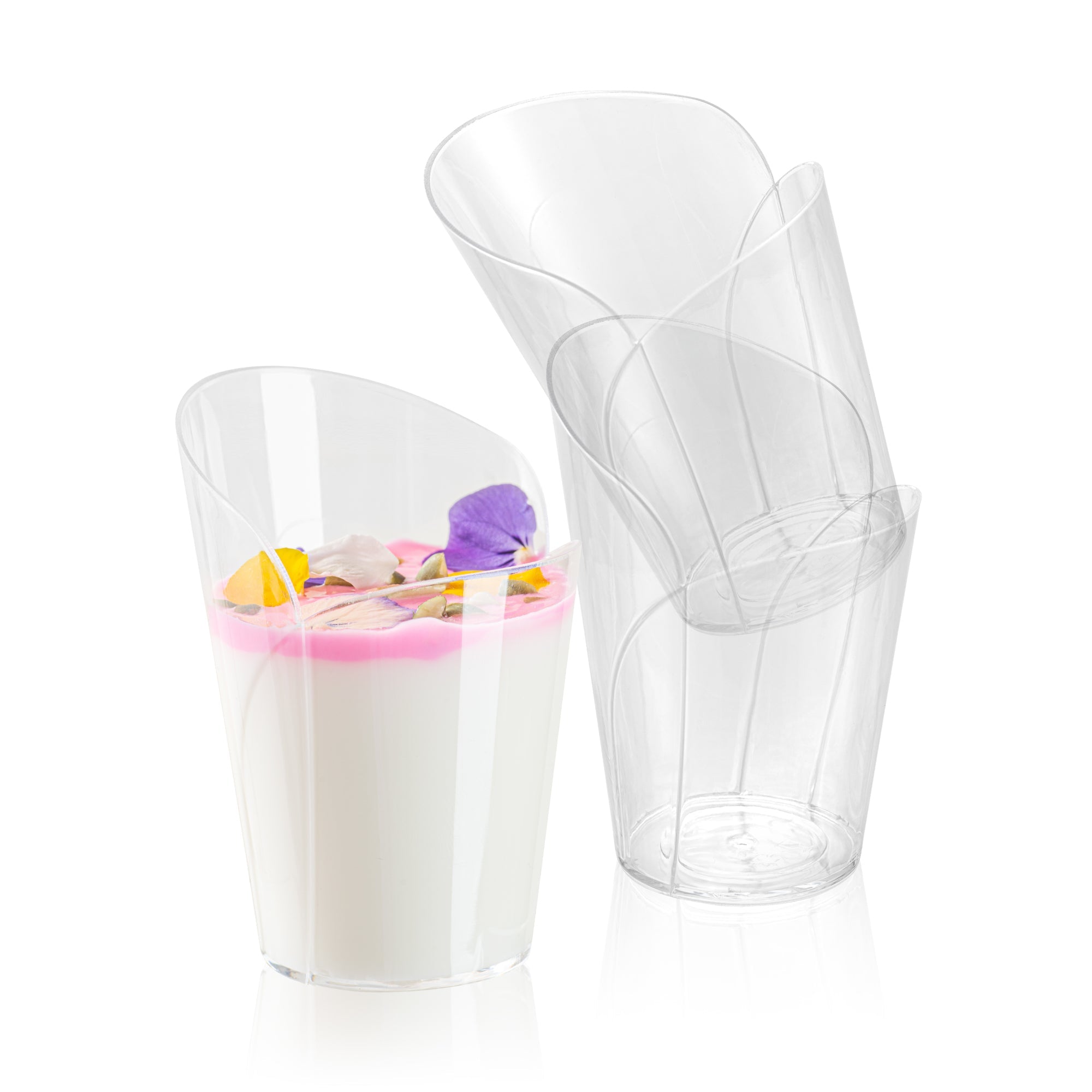 Mini Serve 2 oz Clear Plastic Rose Cup - 2 1/2" x 2 1/4" x 3 1/2" - 25 count box