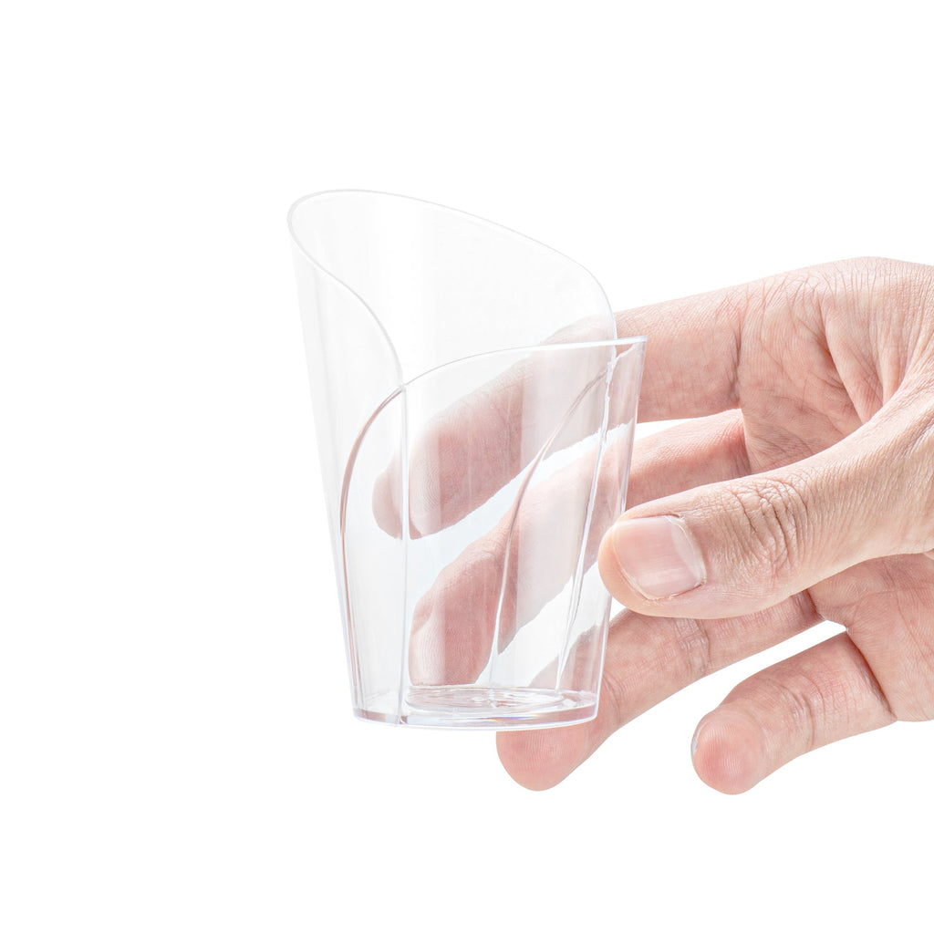 Mini Serve 2 oz Clear Plastic Rose Cup - 2 1/2" x 2 1/4" x 3 1/2" - 25 count box