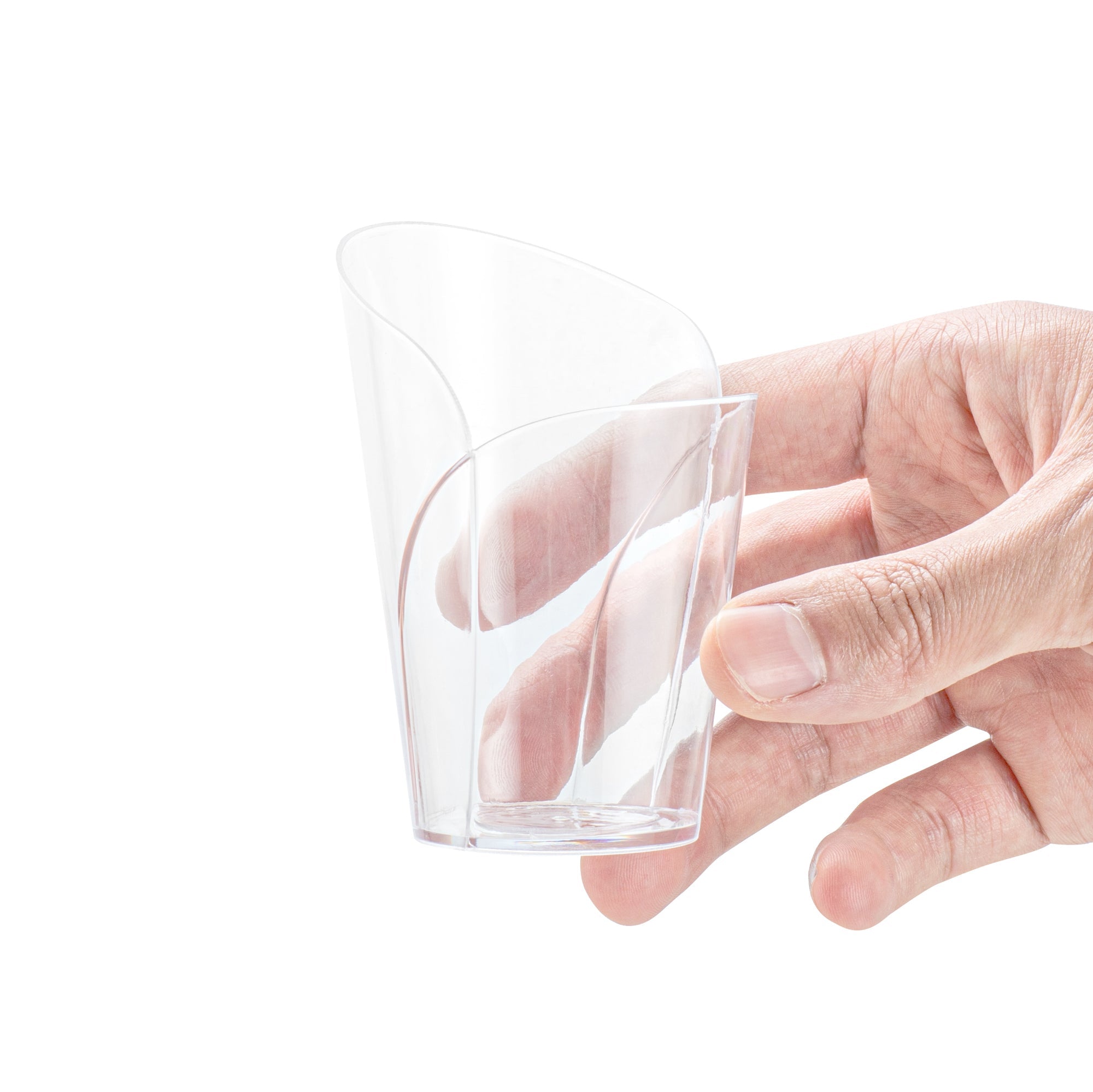 Mini Serve 2 oz Clear Plastic Rose Cup - 2 1/2" x 2 1/4" x 3 1/2" - 100 count box