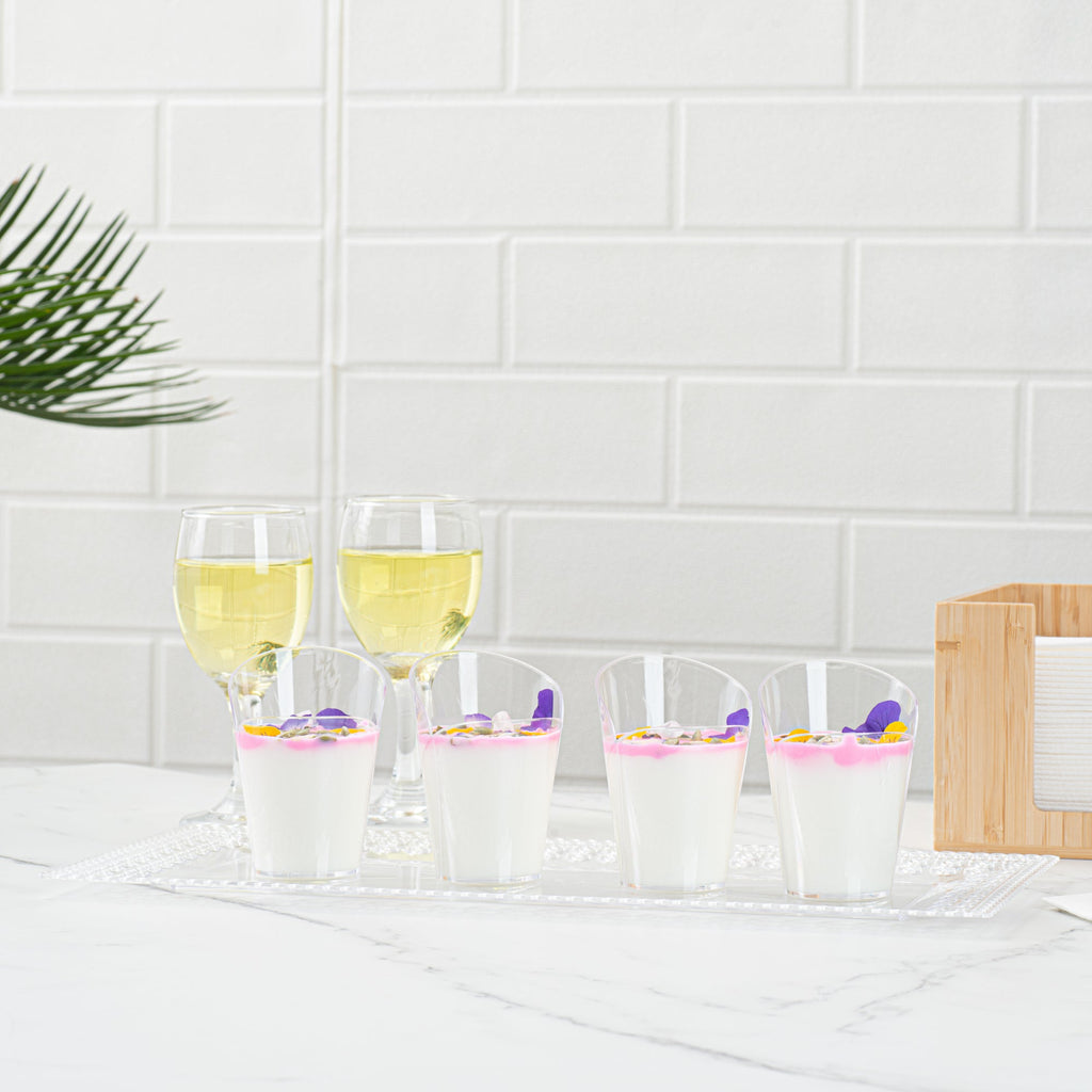 Mini Serve 2 oz Clear Plastic Rose Cup - 2 1/2" x 2 1/4" x 3 1/2" - 100 count box
