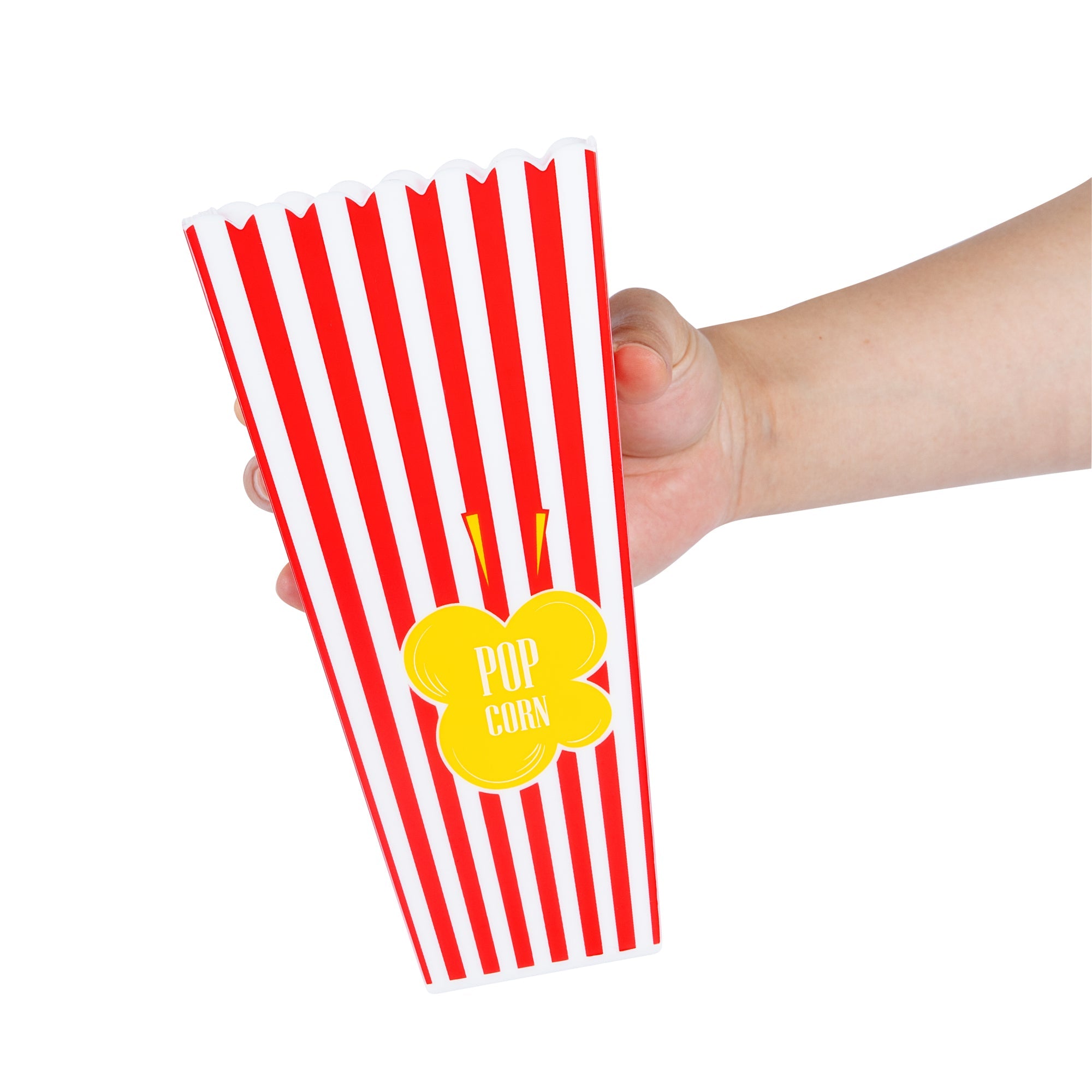 Maxi Serve 40 oz Red Plastic Popcorn Container - 10 count box