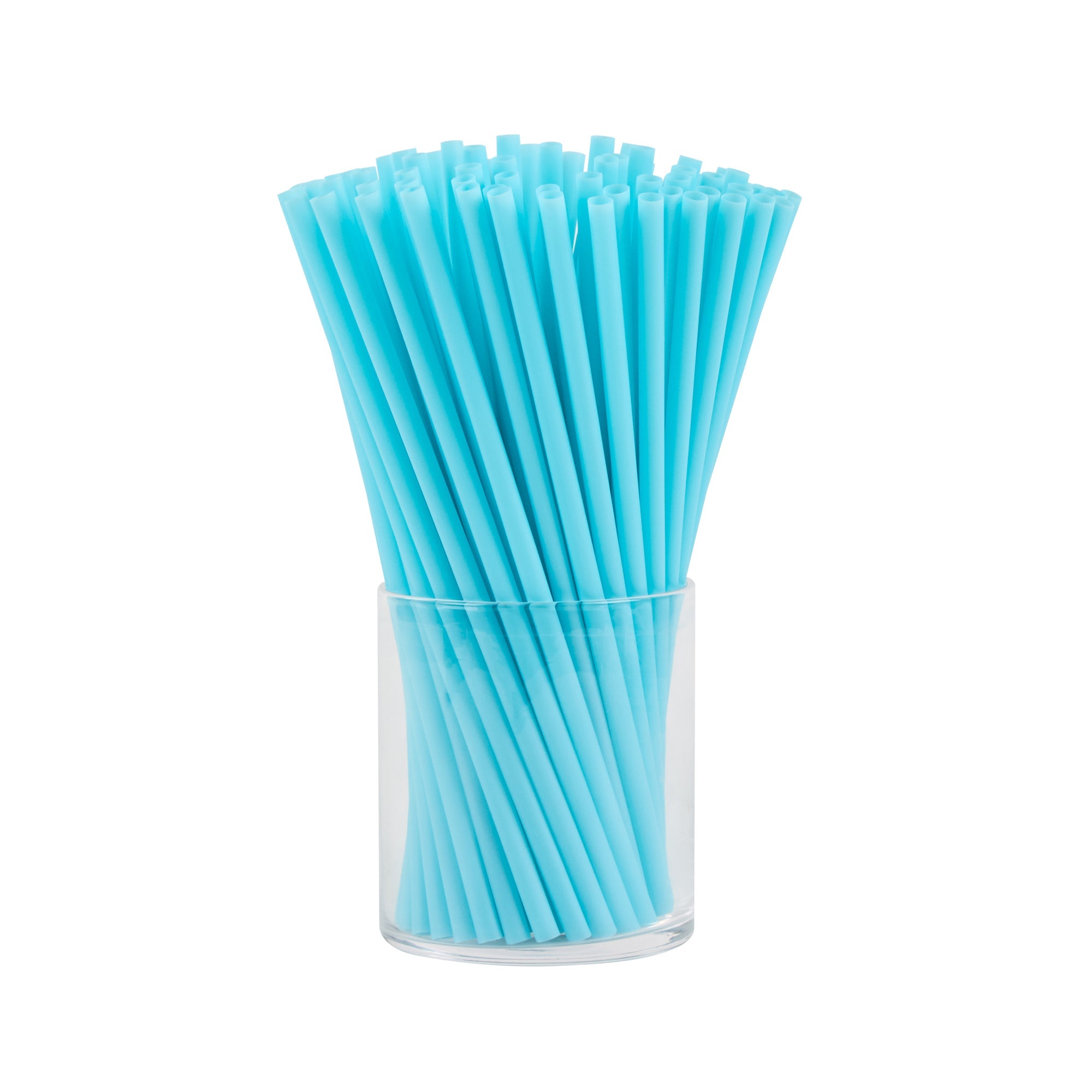 Vanish Blue PHA Plastic Straw - Unwrapped, Compostable - 7 3/4" - 100 count box