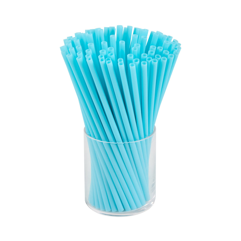 Vanish Blue PHA Plastic Straw - Unwrapped, Compostable - 7 3/4" - 100 count box