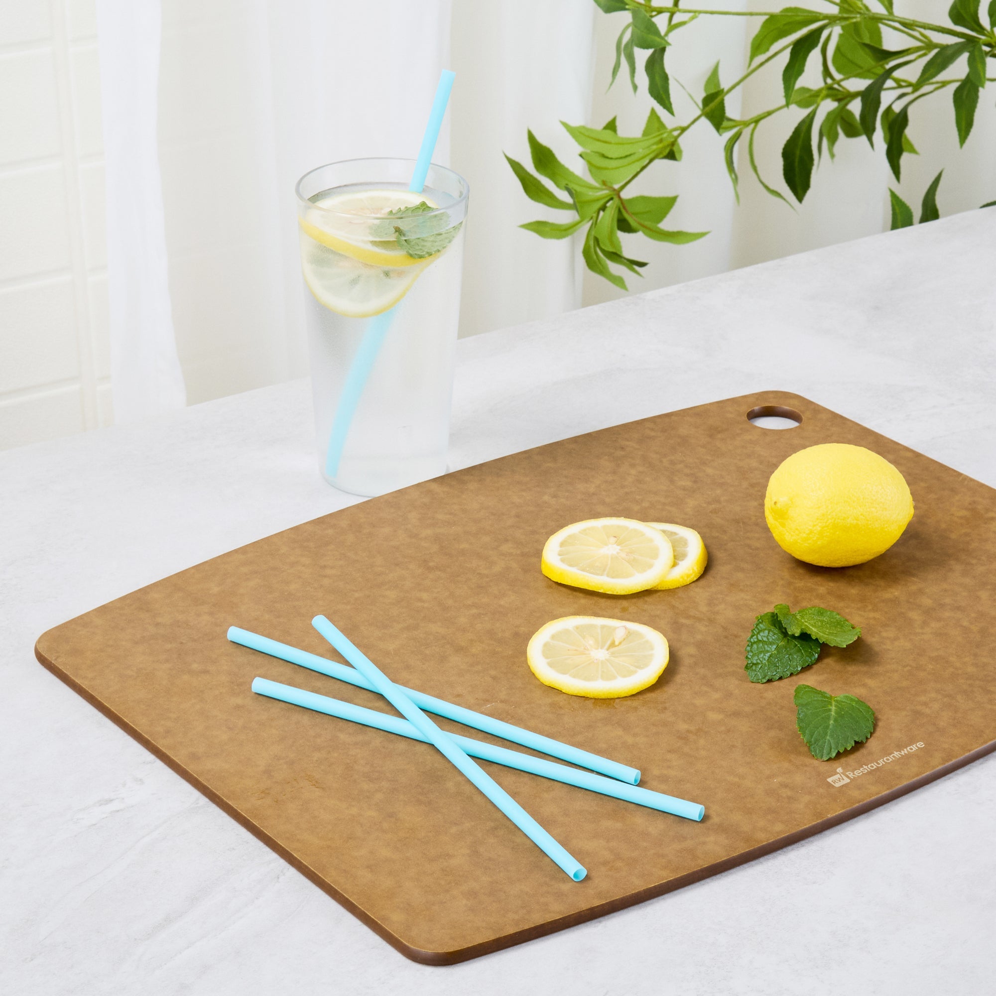 Vanish Blue PHA Plastic Straw - Unwrapped, Compostable - 7 3/4" - 100 count box