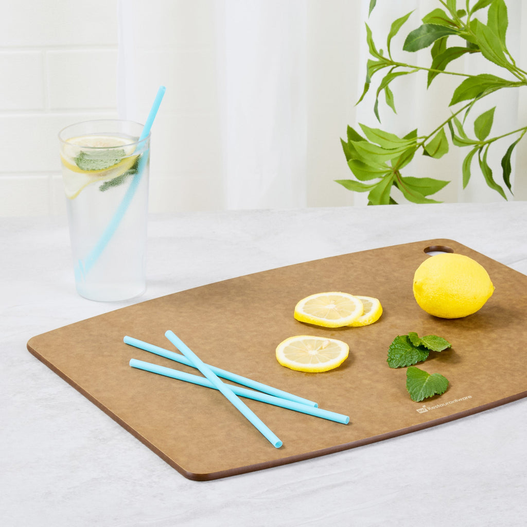 Vanish Blue PHA Plastic Straw - Unwrapped, Compostable - 7 3/4" - 100 count box