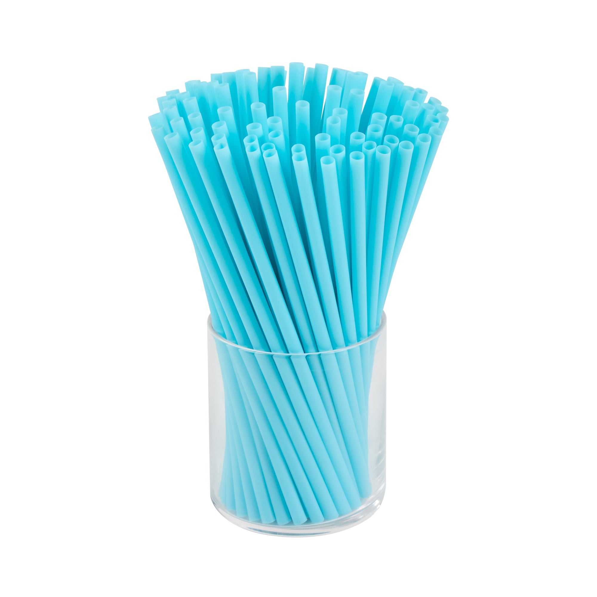 Vanish Blue PHA Plastic Straw - Unwrapped, Compostable - 7 3/4" - 1000 count box