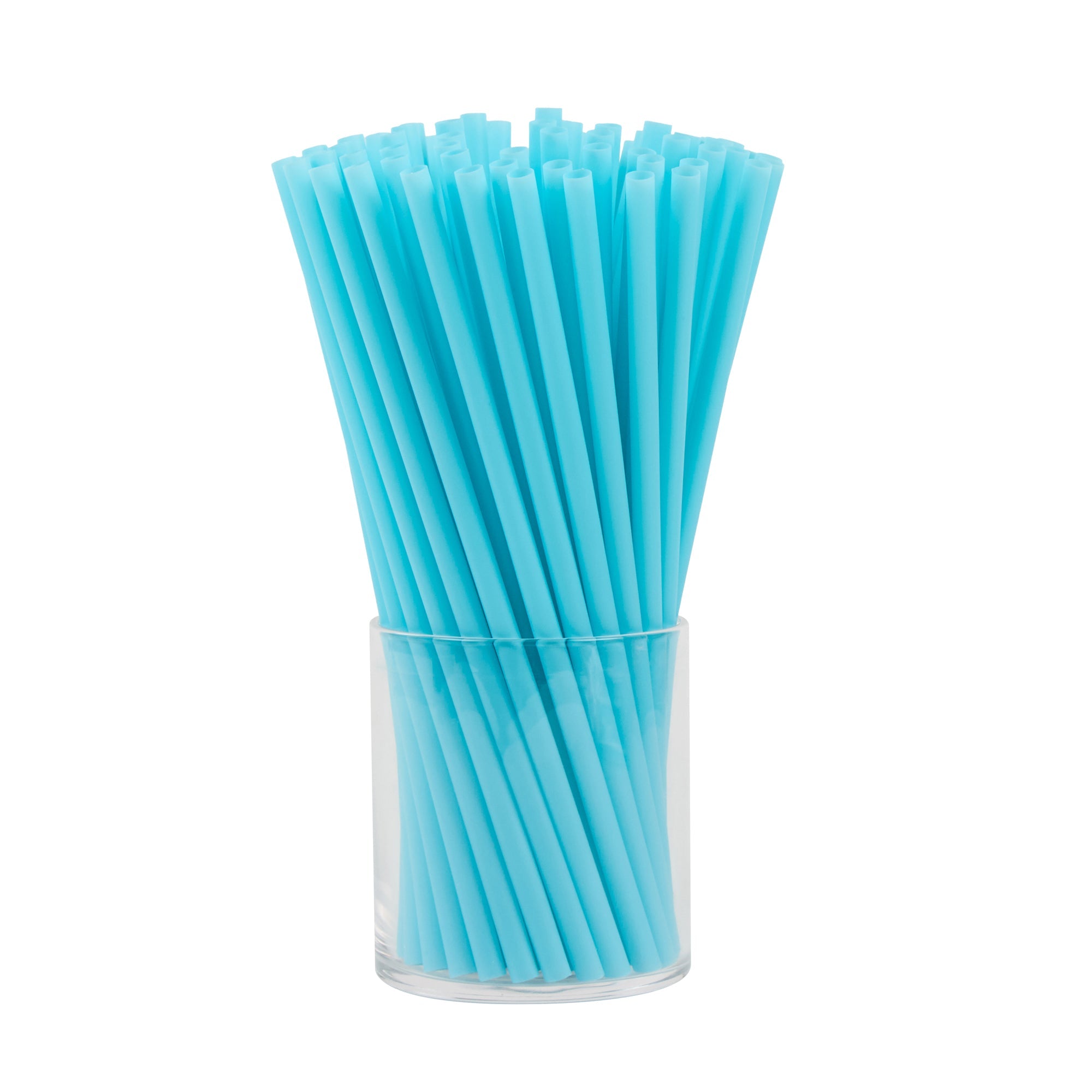 Vanish Blue PHA Plastic Straw - Unwrapped, Compostable - 8 1/4" - 100 count box