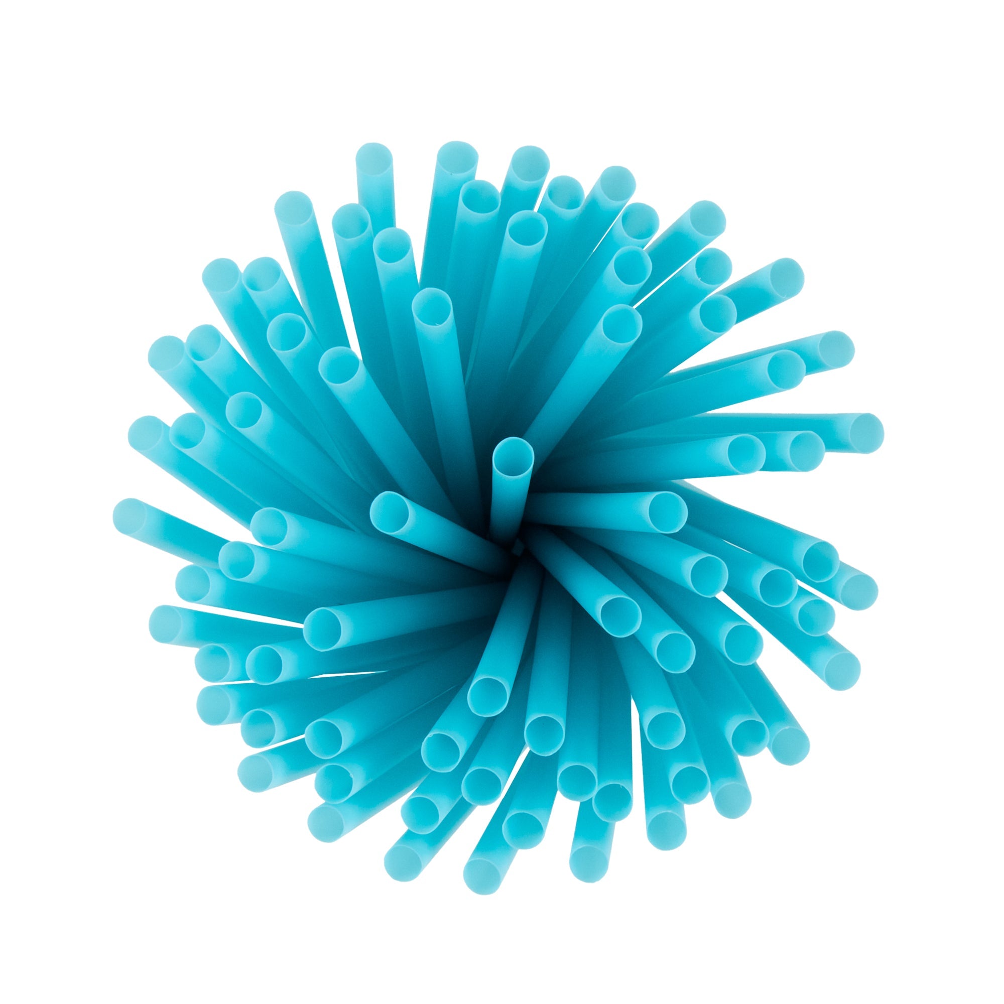 Vanish Blue PHA Plastic Straw - Unwrapped, Compostable - 8 1/4" - 100 count box