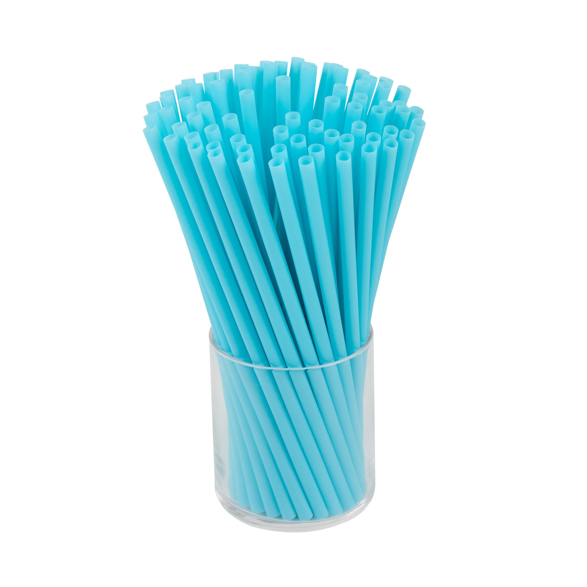 Vanish Blue PHA Plastic Straw - Unwrapped, Compostable - 8 1/4" - 1000 count box