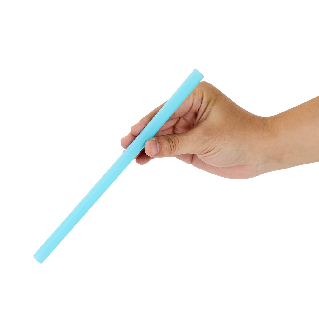 Vanish Blue PHA Plastic Straw - Unwrapped, Compostable - 9" - 100 count box