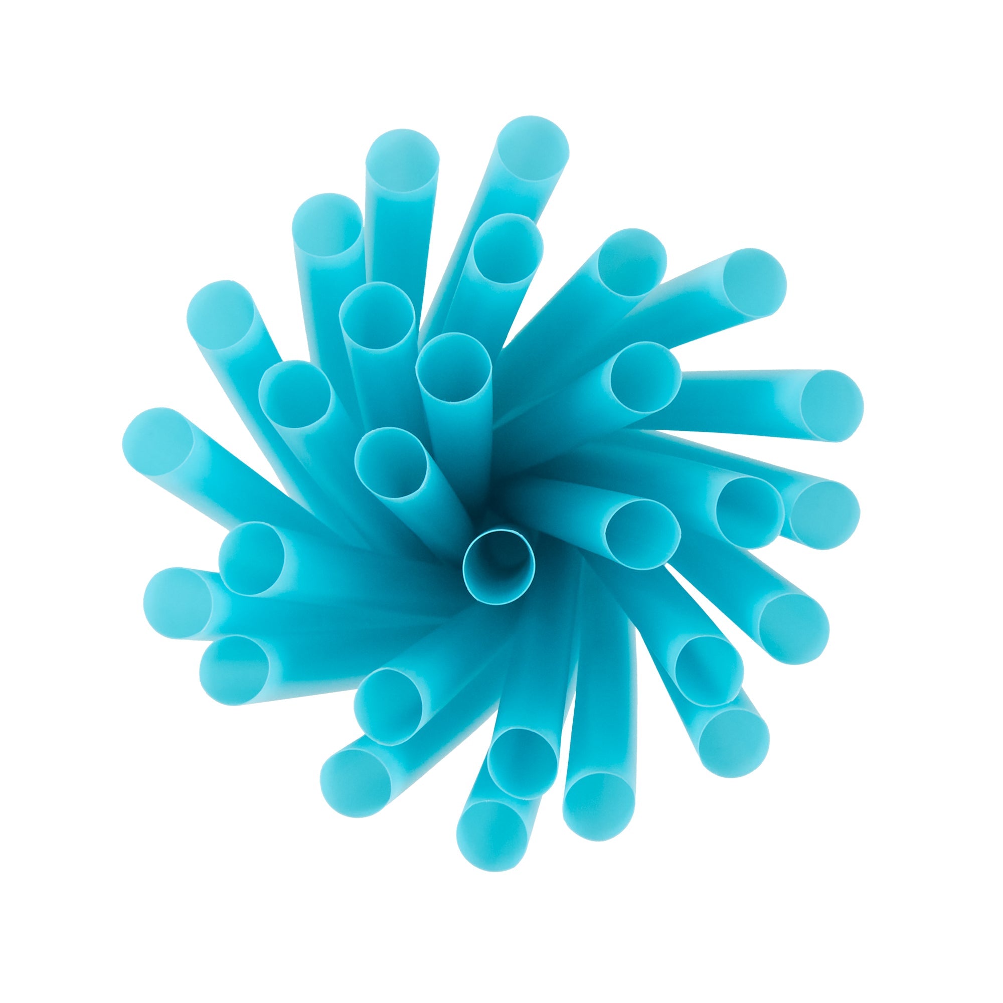 Vanish Blue PHA Plastic Straw - Unwrapped, Compostable - 9" - 100 count box