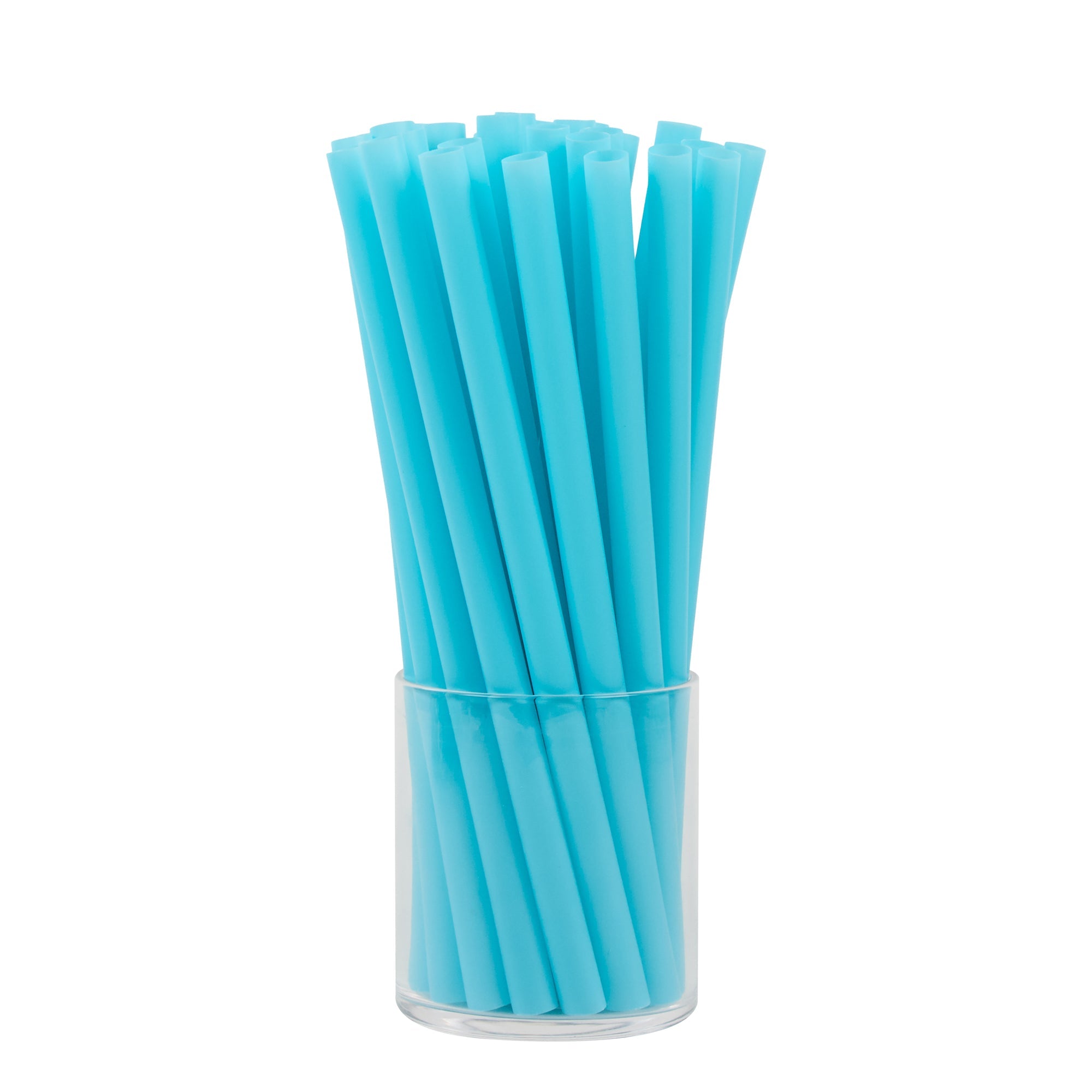 Vanish Blue PHA Plastic Straw - Unwrapped, Compostable - 9" - 1000 count box