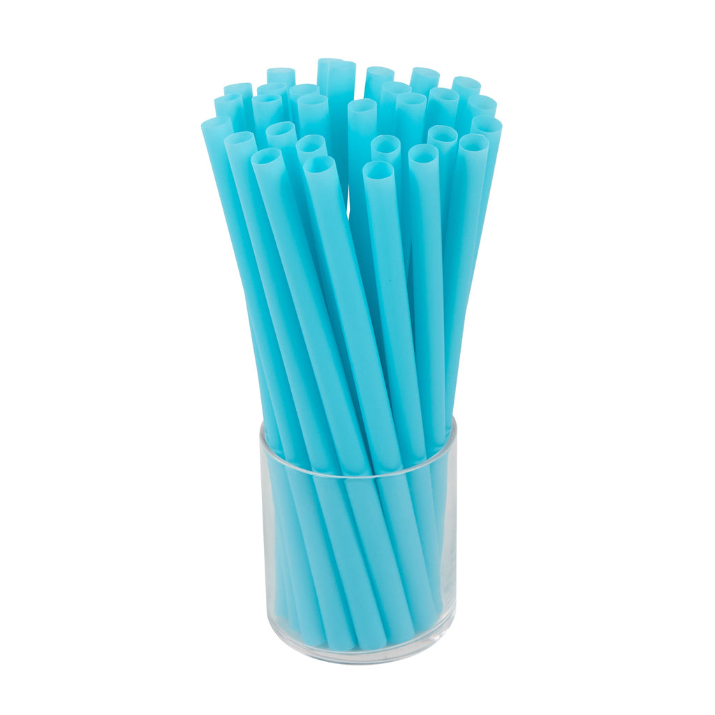 Vanish Blue PHA Plastic Straw - Unwrapped, Compostable - 9" - 1000 count box