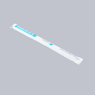 Vanish Blue PHA Plastic Straw - Wrapped, Compostable - 9" - 100 count box