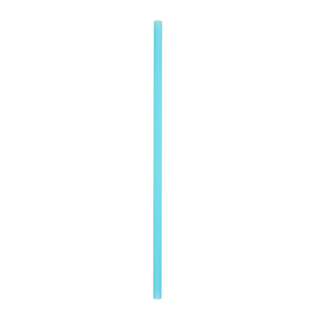 Vanish Blue PHA Plastic Straw - Unwrapped, Compostable - 10 1/4" - 100 count box