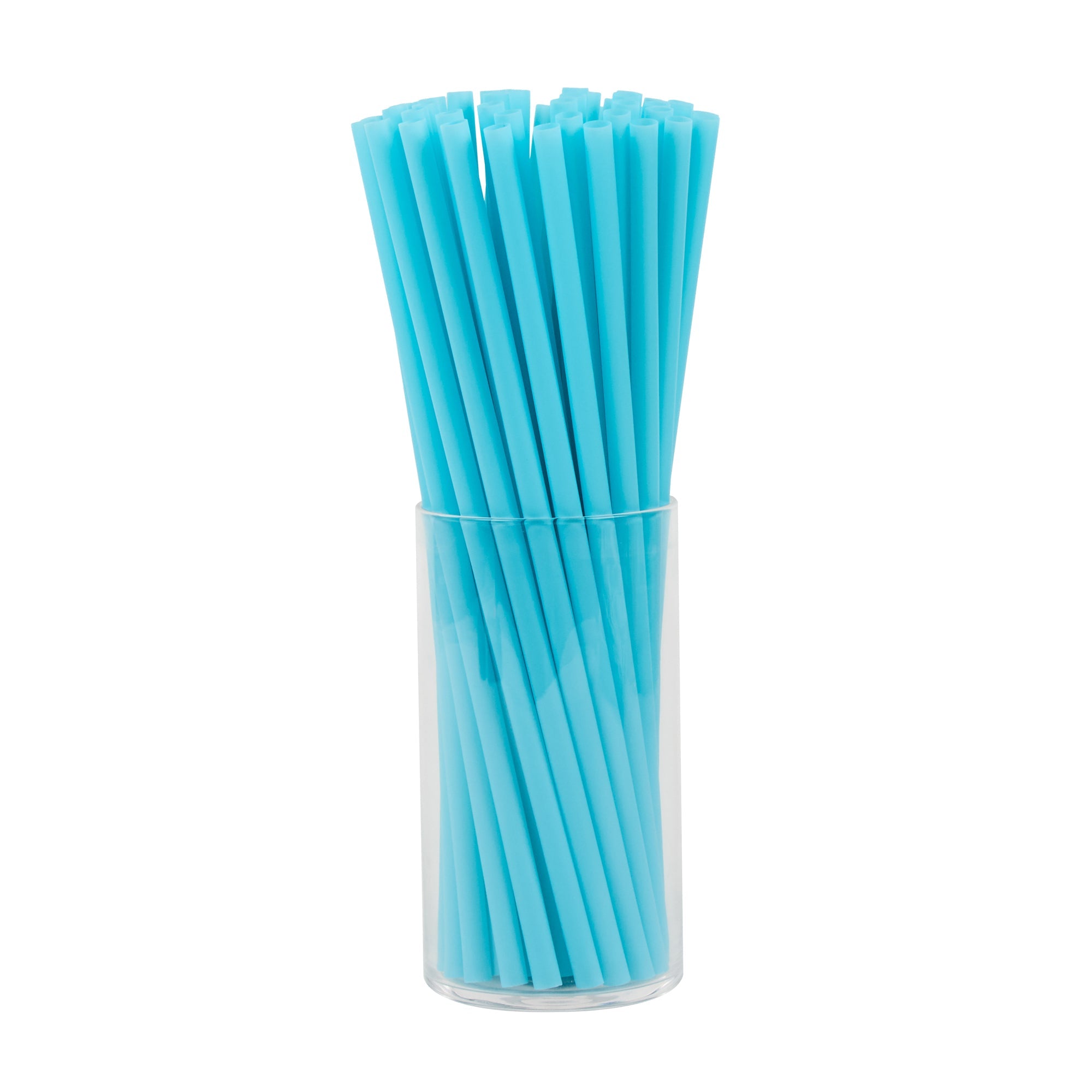 Vanish Blue PHA Plastic Straw - Unwrapped, Compostable - 10 1/4" - 100 count box
