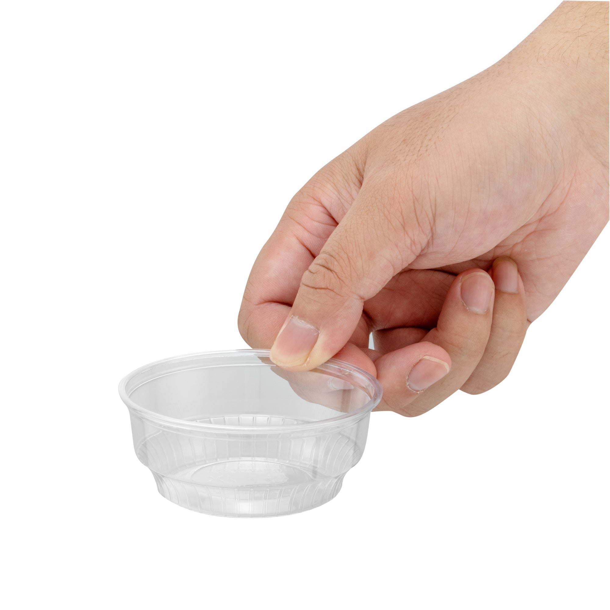 Chef 101 4 oz Round Clear Plastic Dessert Cup - 3 1/4" x 3 1/4" x 1 1/2" - 50 count box